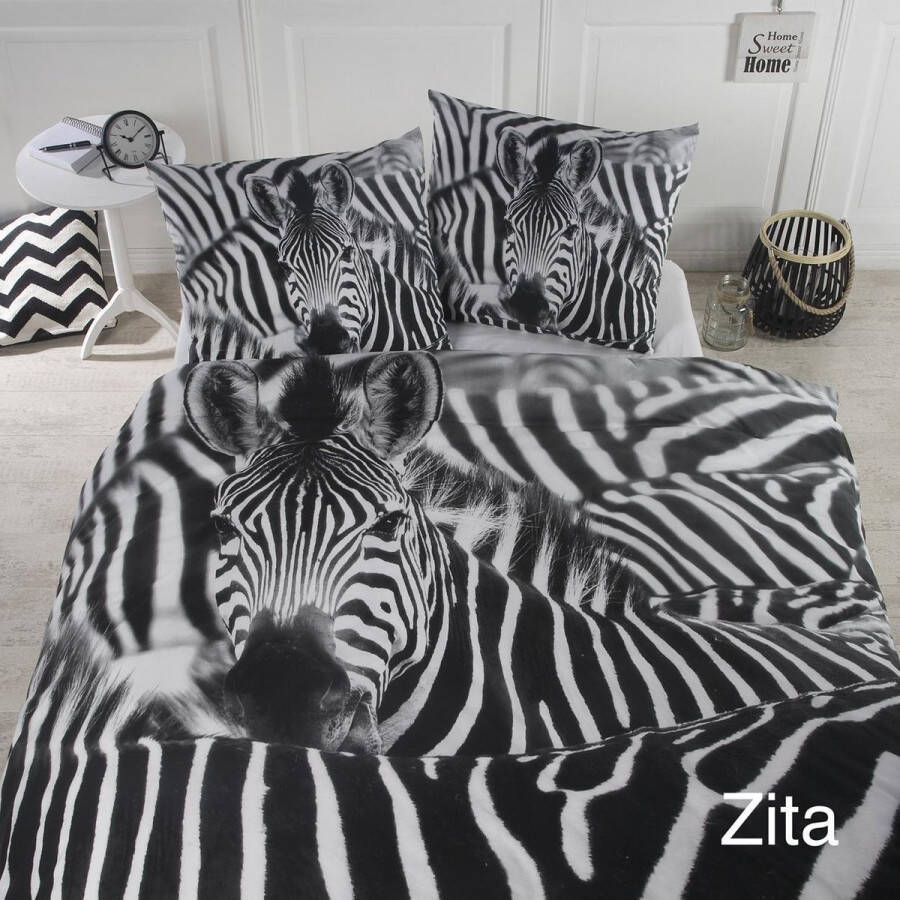 Papillon Dekbedovertrek Zebra Zita lits-jumeaux 240 x 200 220 Zwart