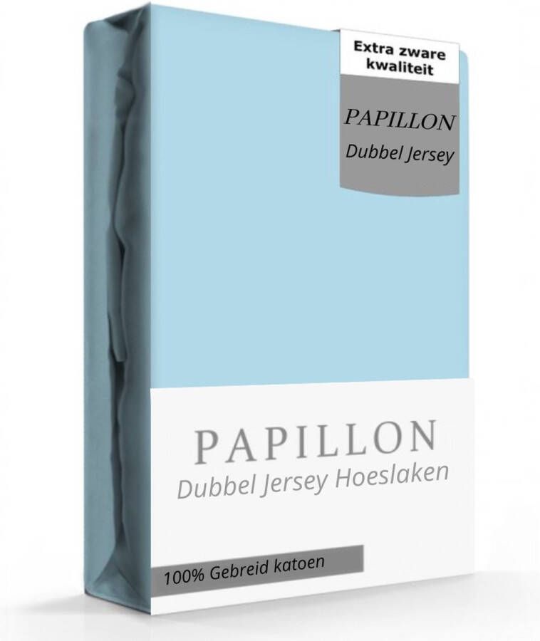Papillon Dubbel Jersey Hoeslaken Blauw-140 x 200 cm