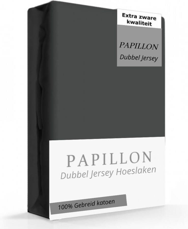 Papillon hoeslaken dubbel jersey 180 x 200 Grijs