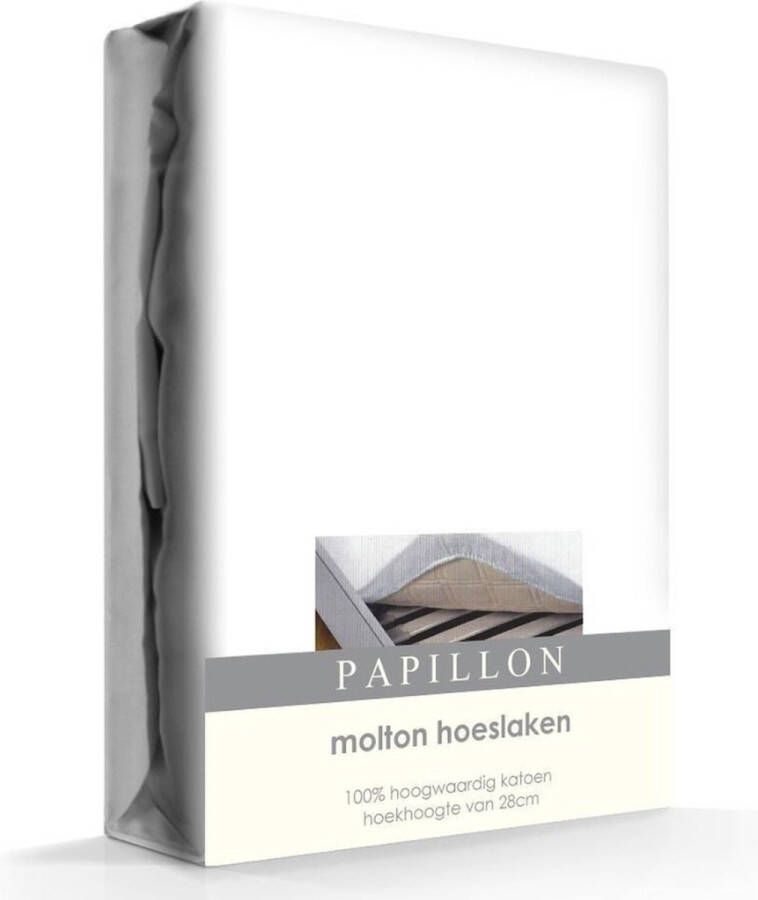 Papillon Molton hoeslaken Katoen 120 x 200 cm Wit