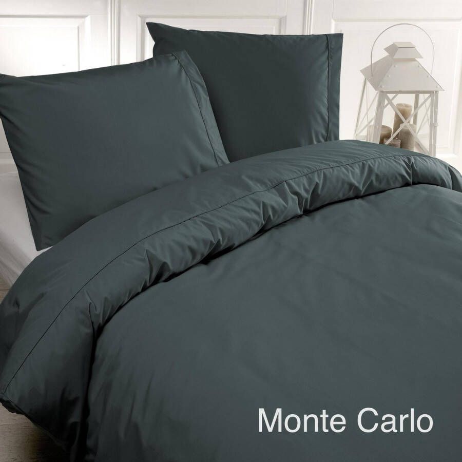 Papillon Monte Carlo dekbedovertrek 2-persoons (200x200 220 cm + 2 slopen) Percal katoen Donker groen