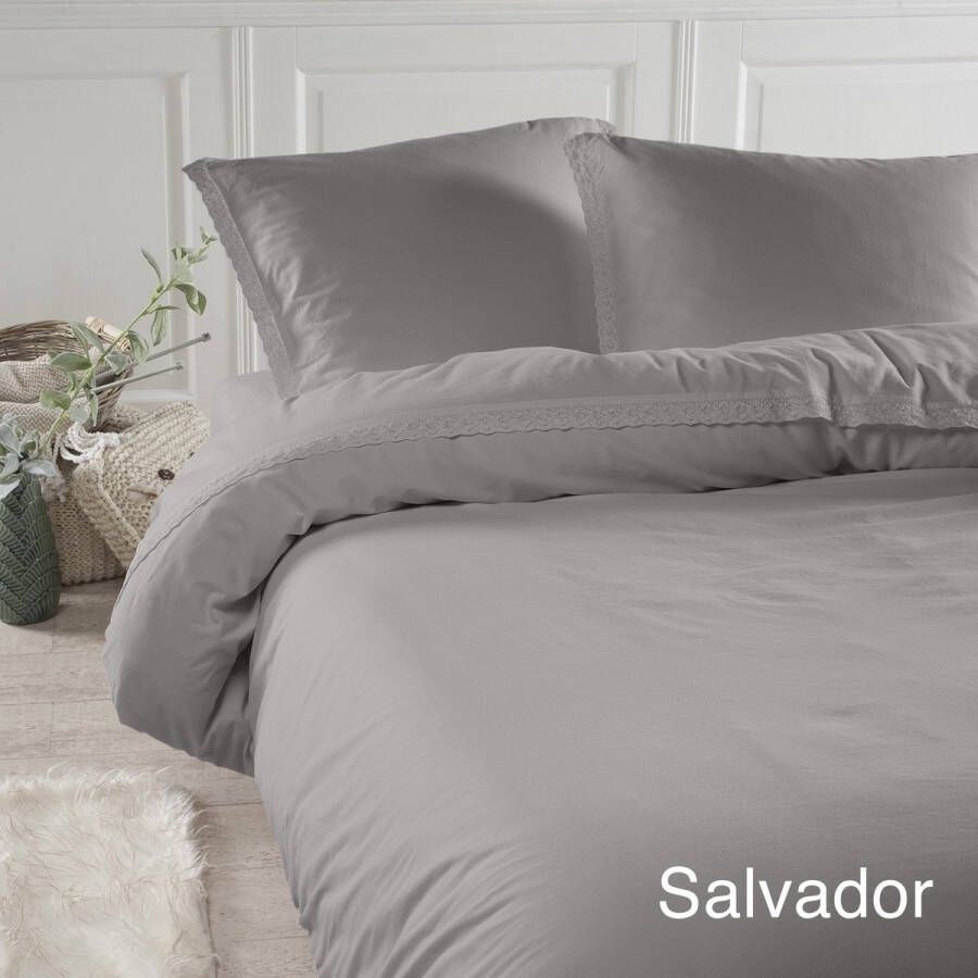 Papillon Salvador dekbedovertrek tweepersoons 200 x 200 220 Taupe