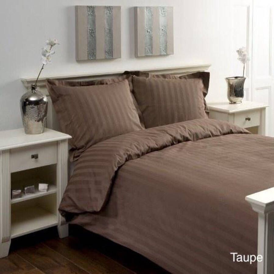 Papillon Uni Satijn Streep dekbedovertrek lits-jumeaux 240 x 200 220 Zand