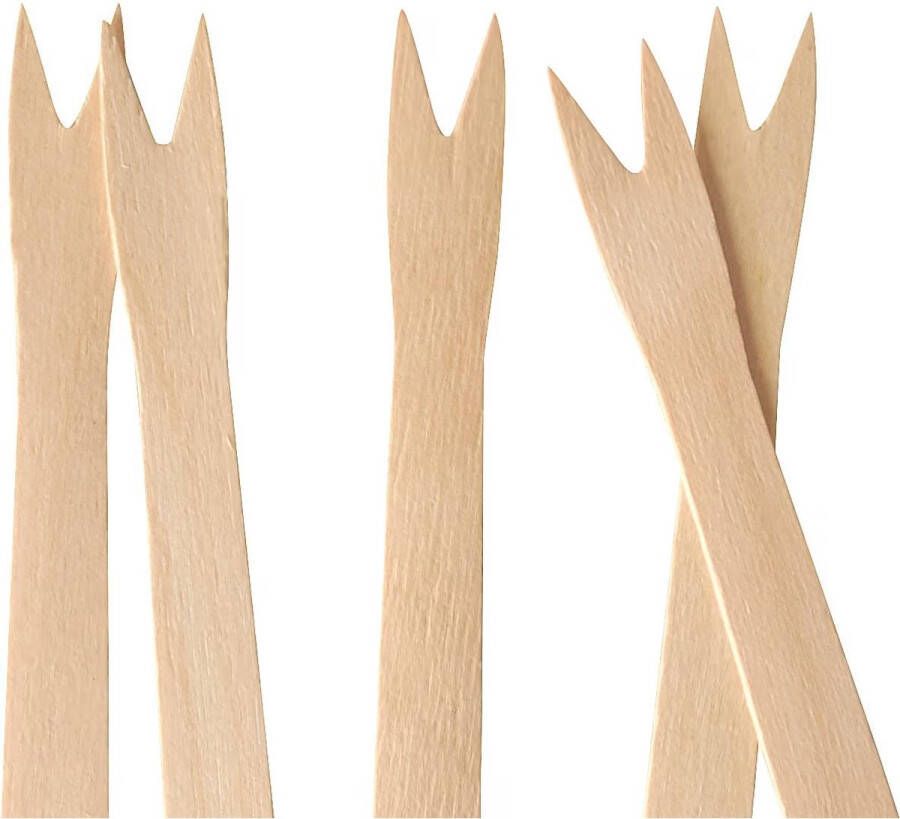 Papstar Snack vorkjes patat vorkjes friet vorkjes 25x stuks hout 12 cm Vorken