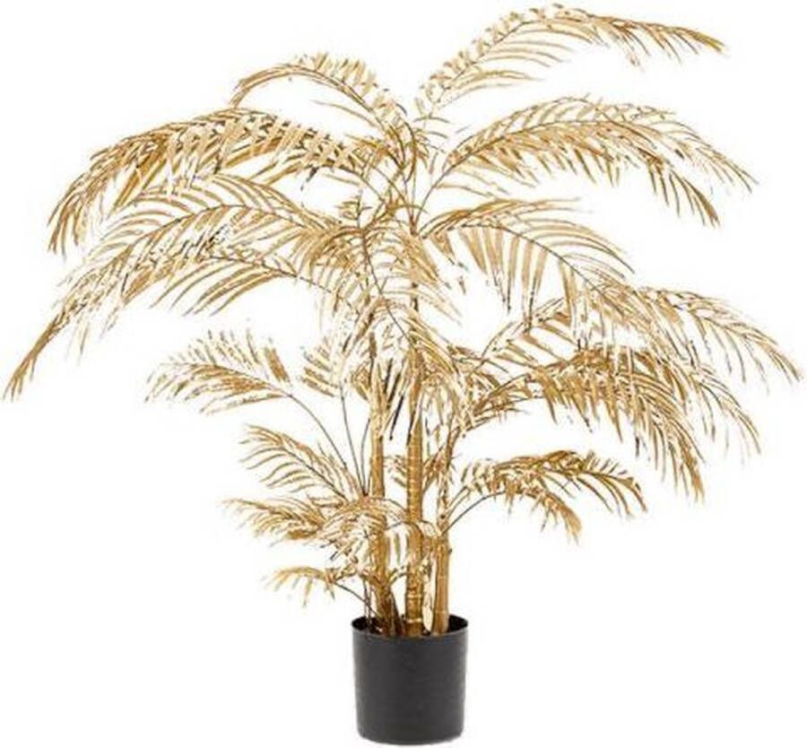 Parelmoer Vaas Grote hoge kunstplant zijdeplant Areca goudpalm kunstpalm goud kleur 145cm hoog