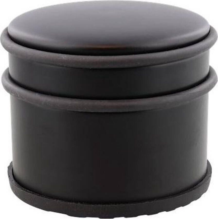Paris Trading Deurstopper RVS Mat zwart Rubber Binnenhuis (Black)