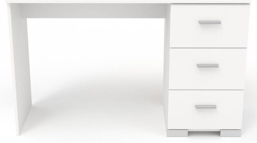 Parisot Bureau 3 tiroirs Décor Blanc L120 cm Galaxy