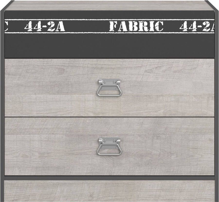 Parisot Commode 3 tiroirs style Loft L87 cm Fabric