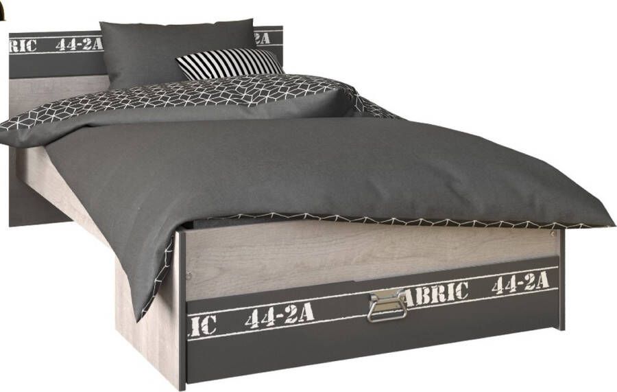 Actona Bed Fabric eikenkleur grijs 65 8x98 6x207 2 cm Leen Bakker
