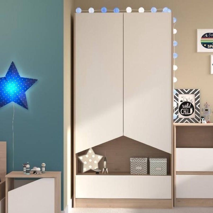 Parisot Kledingkast Shelby met 2 deuren eik wit