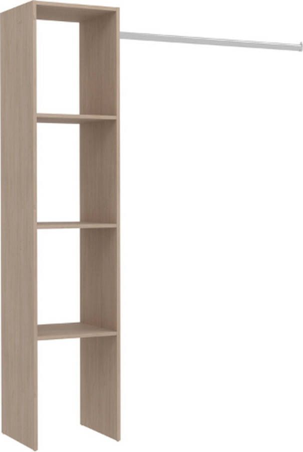 Parisot Kledingkast Botan 138cm 3 legplanken & 1 kledingroede eik