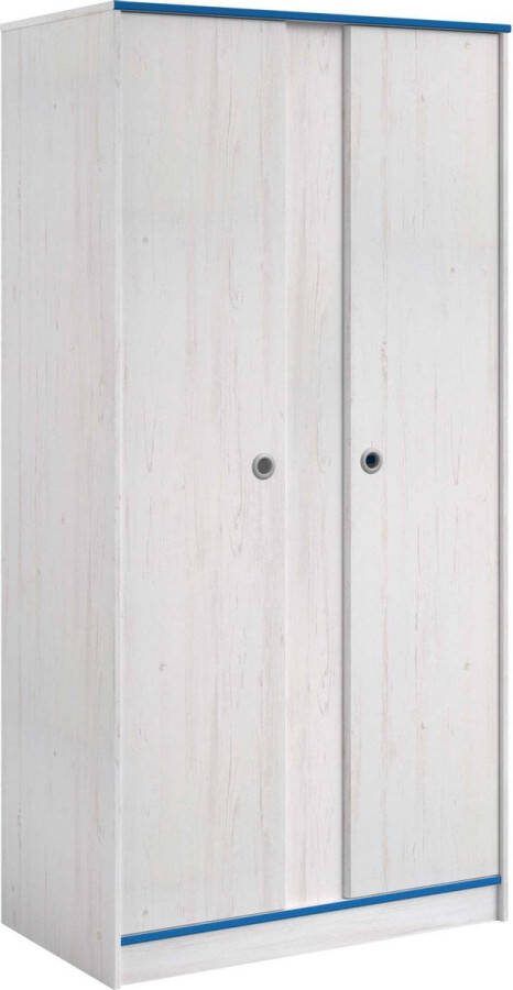 Parisot Kledingkast Smoozy 90cm 2 deuren wit roze of wit blauw