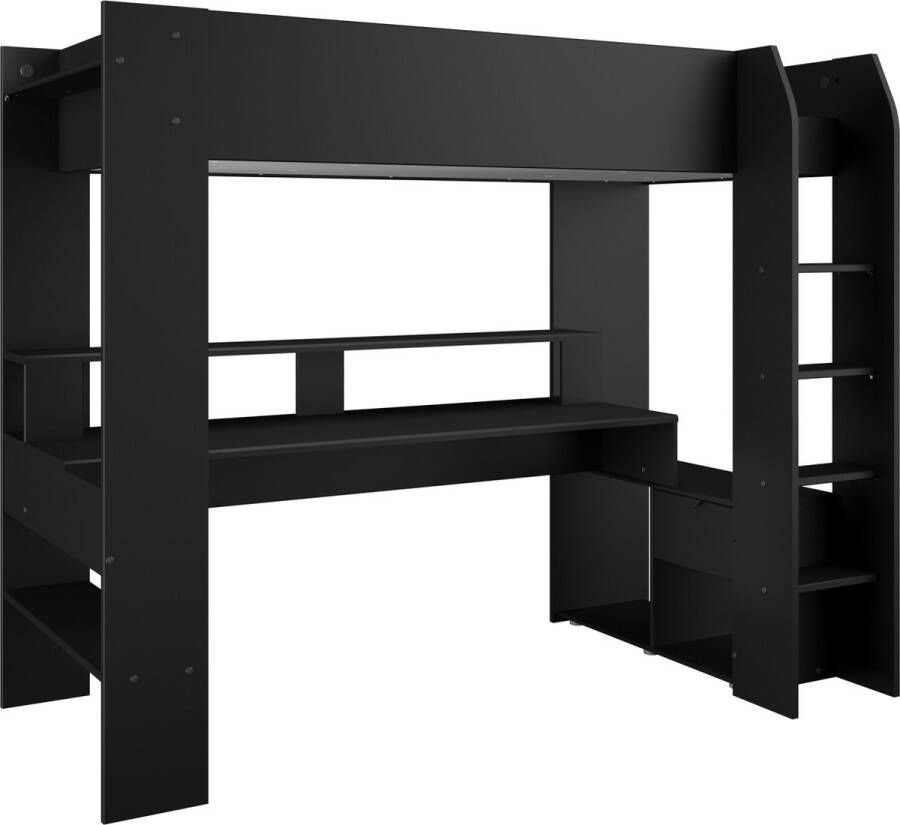 Parisot Hoogslaper Gaming-bed met bureau USB-aansluiting LED veel opbergruimte