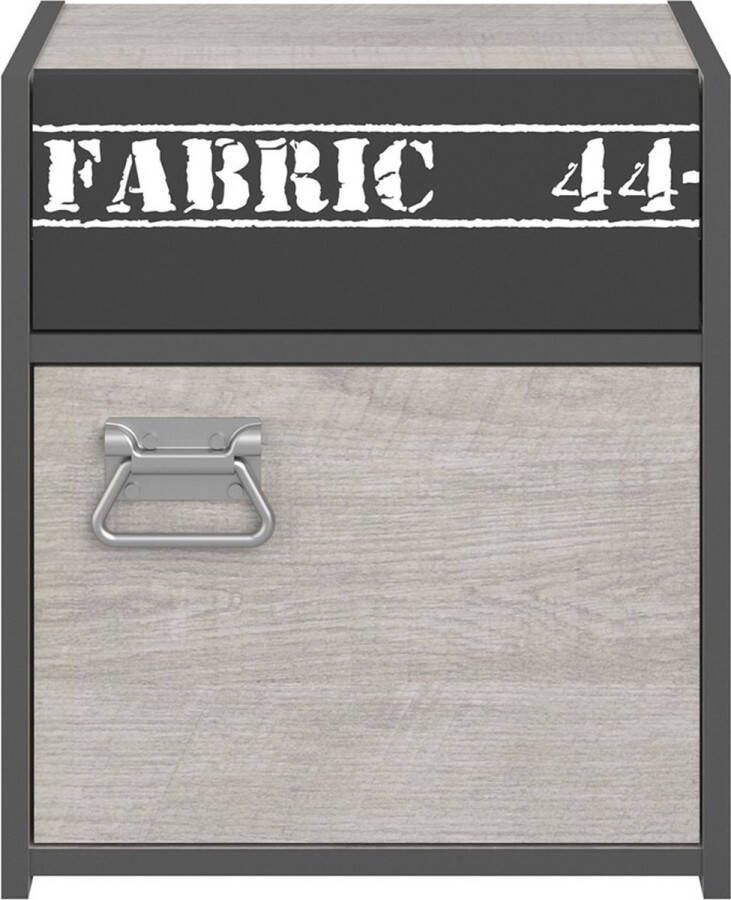 Actona Nachtkastje Fabric eikenkleur grijs 45 3x40 2x28 cm Leen Bakker