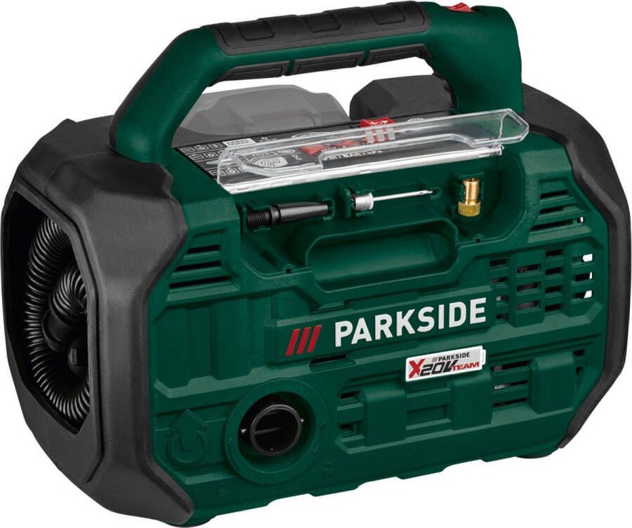 Parkside Accu Compressor Luchtpomp 20V Werkdruk: 10 3 bar Luchtdebiet: max. 380 l min. Exclusief accu en snellader