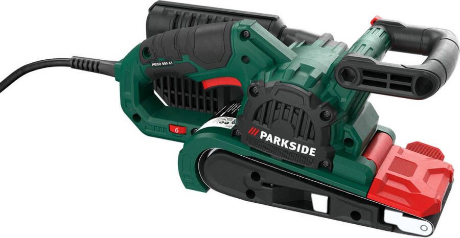 PARKSIDE Bandschuurmachine 600W Bandsnelheid: 170–250 m min Schuuroppervlak: 75 x 140 mm Stofafzuiging: stofbox Bandafmetingen: 75 x 457 mm