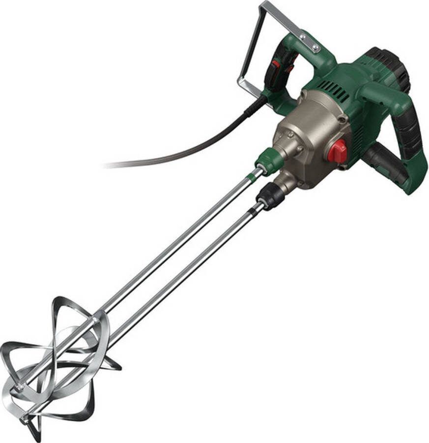 PARKSIDE Betonmixer met dubbele roerstaaf Vermogen: 1800 W Werkdiameter: Ø210 mm Mengvolume: 90 L Inclusief 2 gardes 1 neerzet- ophangbeugel