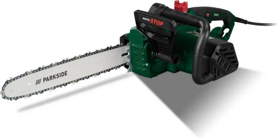 PARKSIDE Elektrische kettingzaag 2200 W Kettingsnelheid: max. 15 3 m s Zaaglengte: ca. 39 5 cm Inclusief zwaardbeschermingskoker en combinatiesleutel