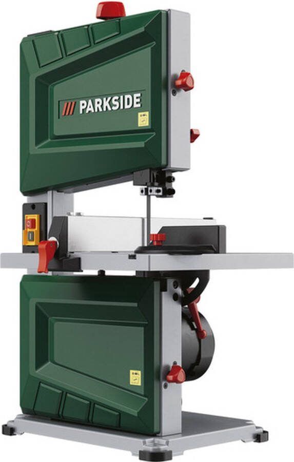 PARKSIDE Lintzaagmachine 350 W Zaagsnelheid: 900 m min Werktafel: 30 x 30 cm Inclusief 1 bandzaagblad 140 cm (voorgemonteerd) 1 parallelaanslag 1 dwarsaanslag met hoekinstelling. 1 schuifstok 3 inbussleutels