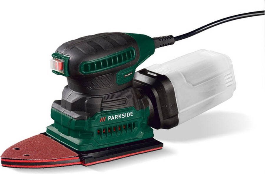 PARKSIDE Multischuurmachine 200 W Toerental: 28.000 tpm Schuurblad: 112 x 112 mm 93 x 93 x 92 mm Inclusief 2x driehoekschuurpapier (120) 1x vierhoekschuurpapier (120) 1x stofafzuigingsadapter en 1x koffer