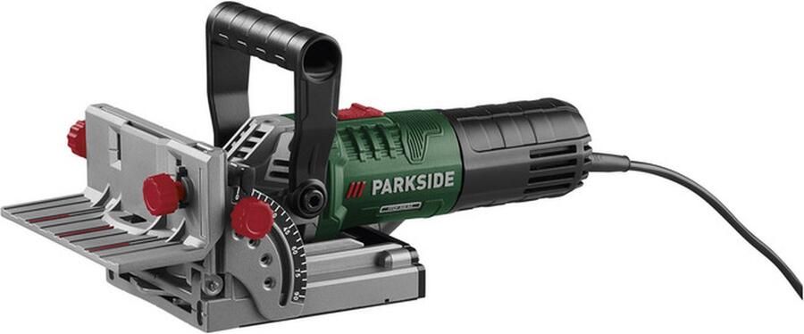 PARKSIDE Lamellendeuvelfrees 900 W Freesmachine Toerental: 11000tpm Freesdiepte: max. 20mm Inbegrepen accessoires: 1 freeszaagblad 1 extra handgreep 1 adapter voor externe stofafzuiging 1 vuilopvangzak 1 hoogteaanslag 1 tweegaatssleutel