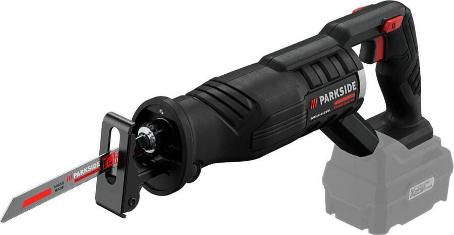 PARKSIDE Performance Accu Reciprozaag 20V Toerental: max. 3000 tpm Slaglengte: 22 mm Exclusief accu en snellader Moeiteloos zagen van hout kunststof metaal en bouwmaterialen Uitvoering: antislipsoftgreep Borstelloze motor Duurzaam