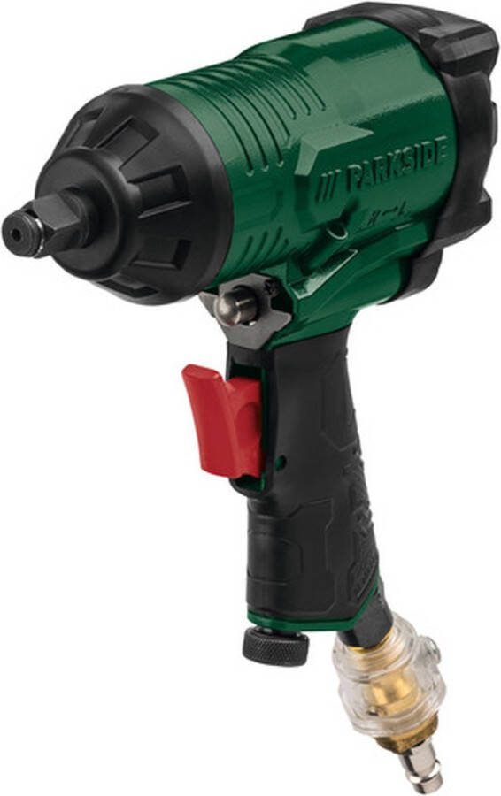 PARKSIDE Perslucht-slagschroevendraaier Toerental: 7.000 tpm Maximaal draaimoment: 310 Nm Maximale werkdruk: 6 3 bar Inclusief 10 steekopzetstukken 1 verlengingsopzetstuk 1 steeknippel 6 35 mm 1 leidingoliër persluchtolie 1 inbussleutel