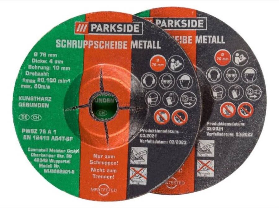 PARKSIDE Toebehoren haakse slijper Schaafschijven 2-delig Voor gangbare 12V-haakse slijpers boring 10mm