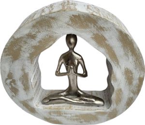 Parlane Yoga Sculptuur Beeld Namaste Hout Metaal 28 cm hoog