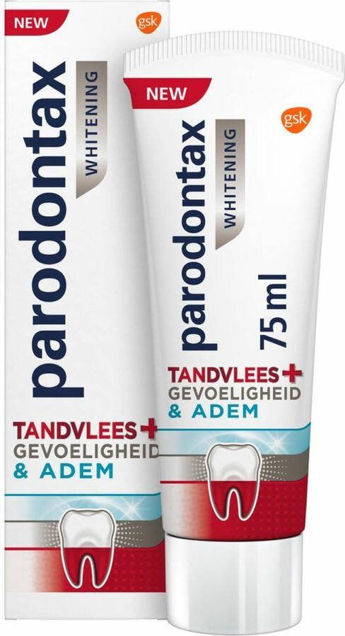 Parodontax 6x Tandpasta Tandvlees + Gevoeligheid & Adem Whitening 75 ml