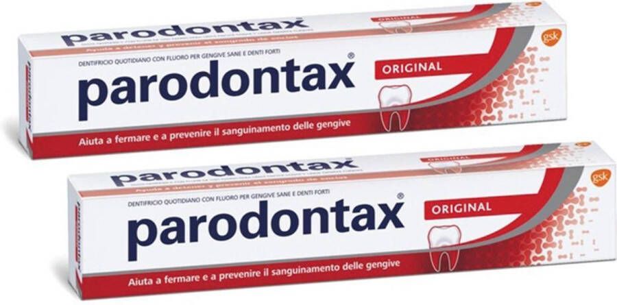 Parodontax Original Tandpasta Helpt Tegen & Voorkomt Bloedend Tandvlees 75ml x 2 Tubes