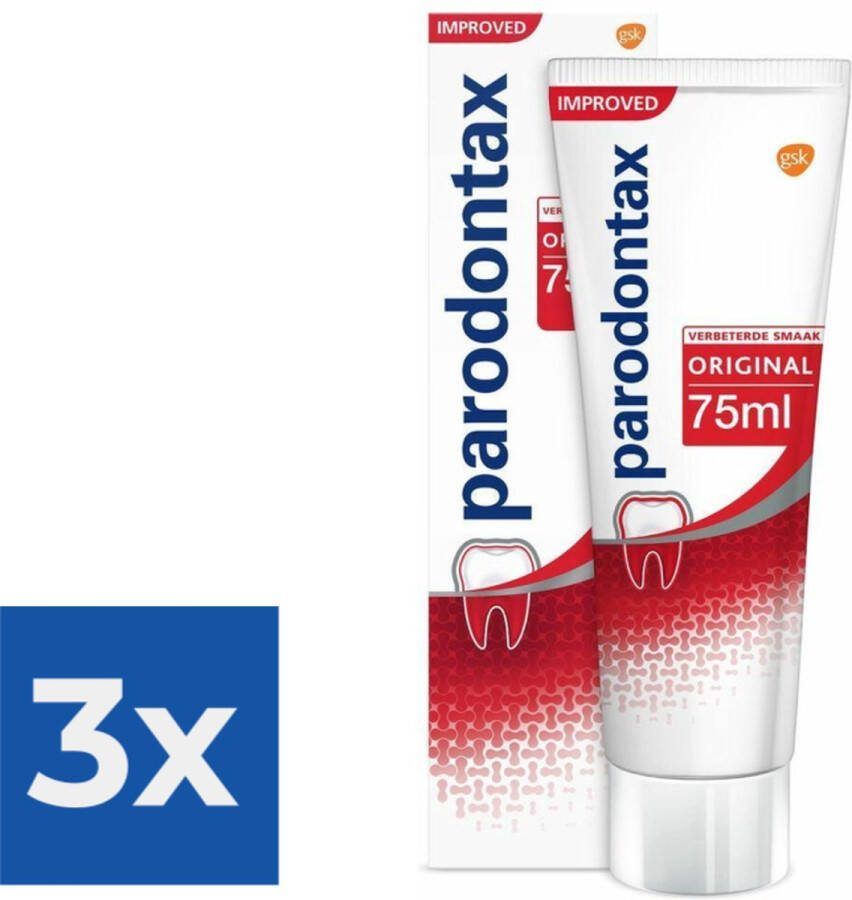 Parodontax Original Tandpasta- tegen bloedend tandvlees 75 ml Voordeelverpakking 3 stuks