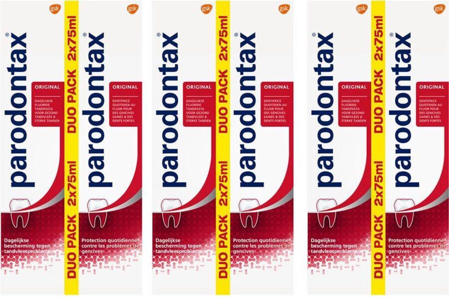 Parodontax Paradontax Original Duo Pack 2 x 75 ml Voordeelbox 3 Stuks