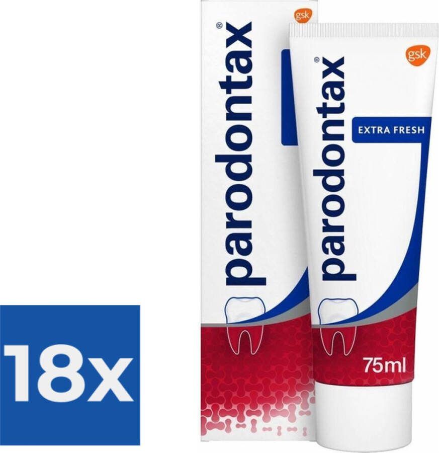 Parodontax Tandpasta Extra Fresh 75 ml Voordeelverpakking 18 stuks