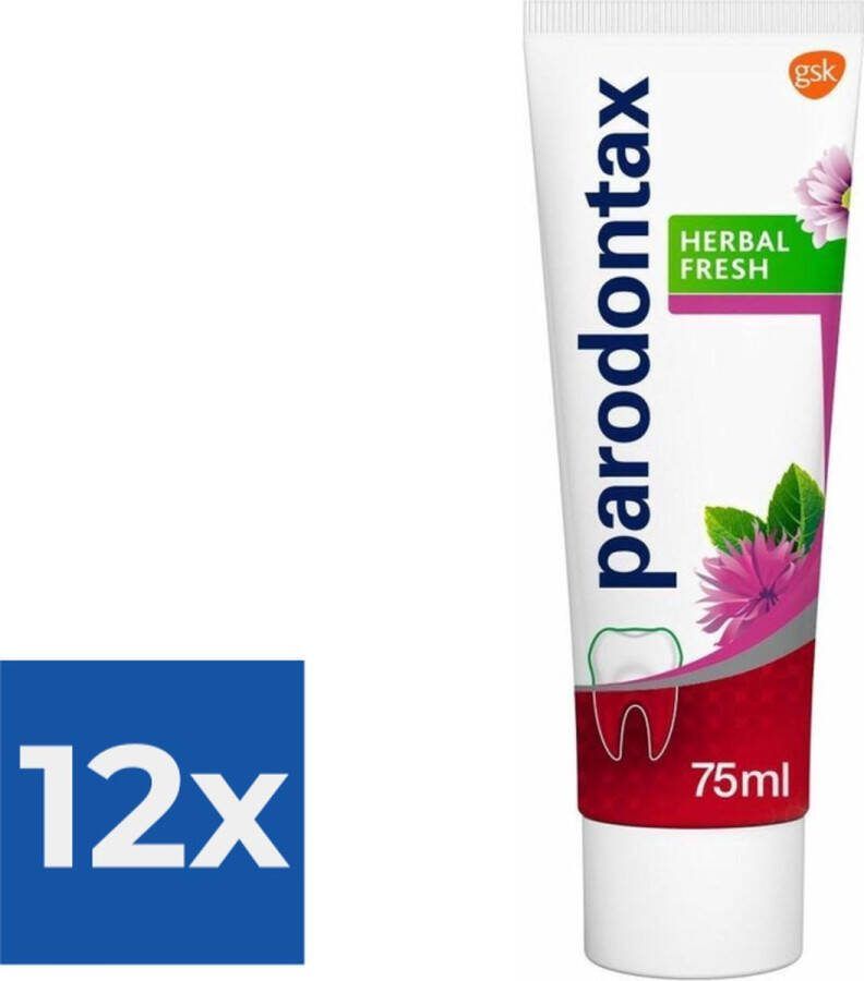 Parodontax Tandpasta Herbal Fresh 75ml Voordeelverpakking 12 stuks