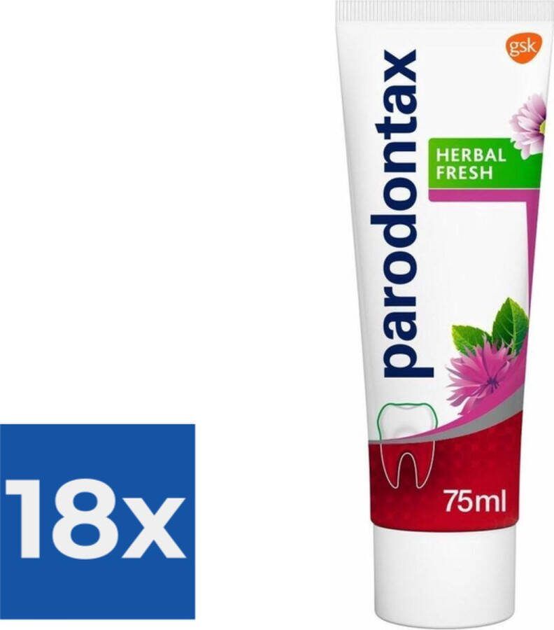 Parodontax Tandpasta Herbal Fresh 75ml Voordeelverpakking 18 stuks