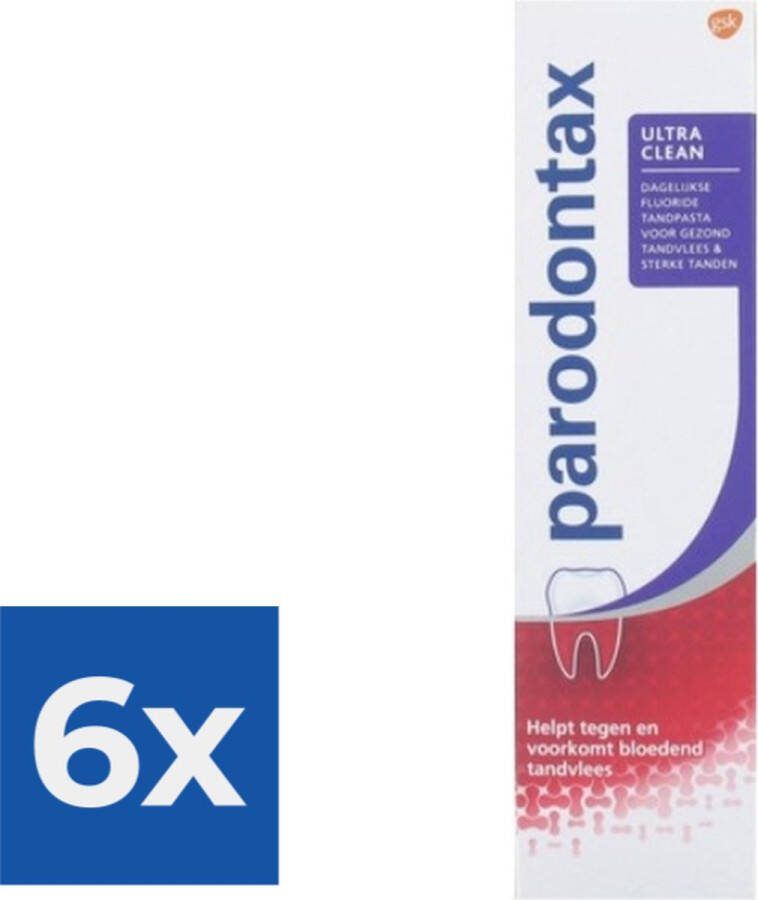 Parodontax Tandpasta Ultra Clean 75 ml Voordeelverpakking 6 stuks