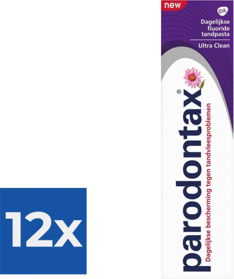 Parodontax Tandpasta Ultra Clean 75ml Voordeelverpakking 12 stuks