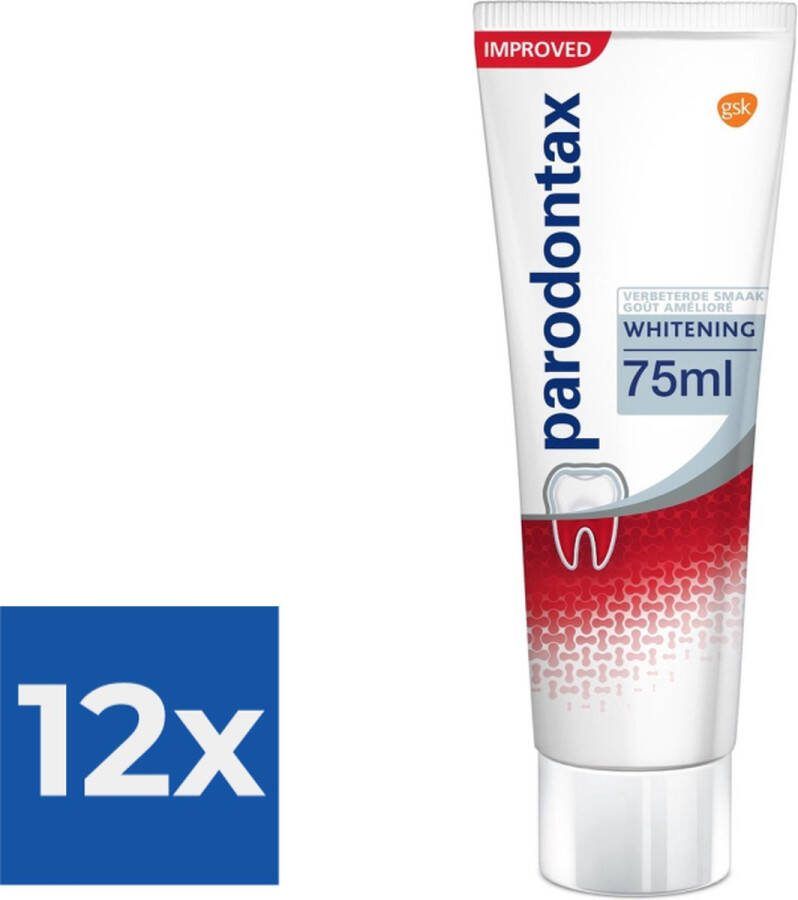 Parodontax Whitening Tandpasta tegen bloedend tandvlees 75 ml Voordeelverpakking 12 stuks