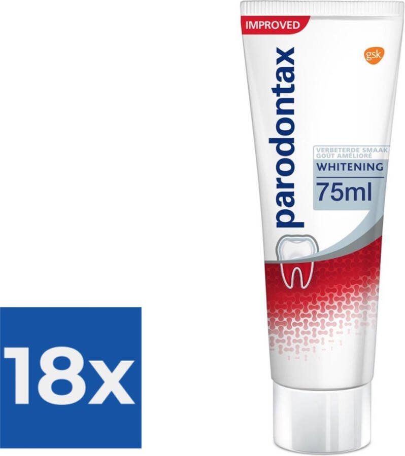 Parodontax Whitening Tandpasta tegen bloedend tandvlees 75 ml Voordeelverpakking 18 stuks