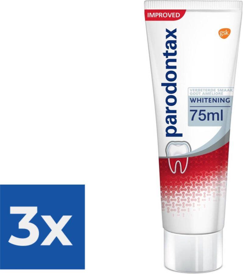Parodontax Whitening Tandpasta tegen bloedend tandvlees 75 ml Voordeelverpakking 3 stuks