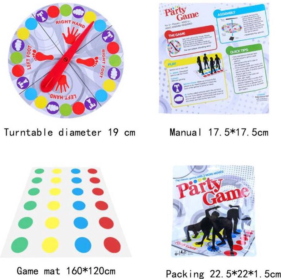 Party Game Actiespel Twister Klassiek spel Draaien Lachen Reisverpakking