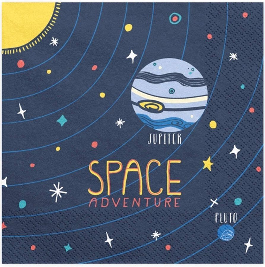 PartyDeco 20 papieren space adventure servetten Decoratie > Papieren servetten