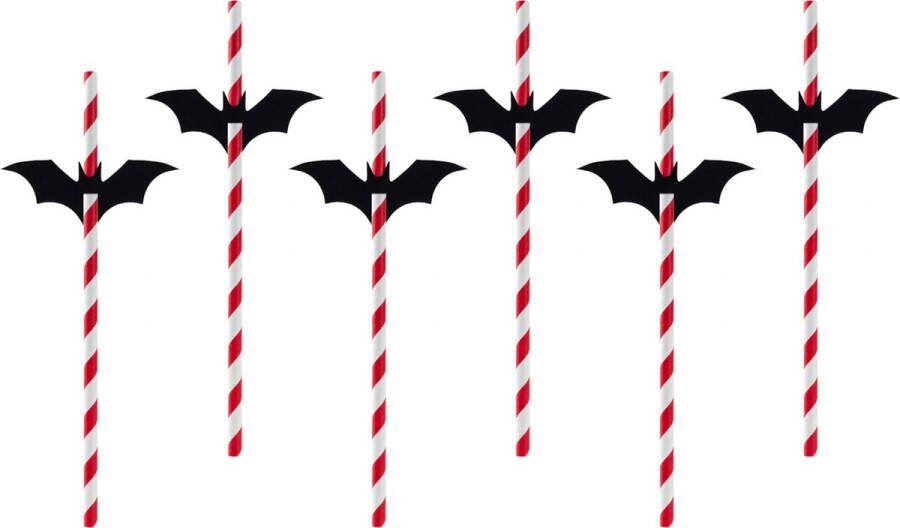 Party Deco Partydeco Rietjes Vleermuis Halloween 6 stuks