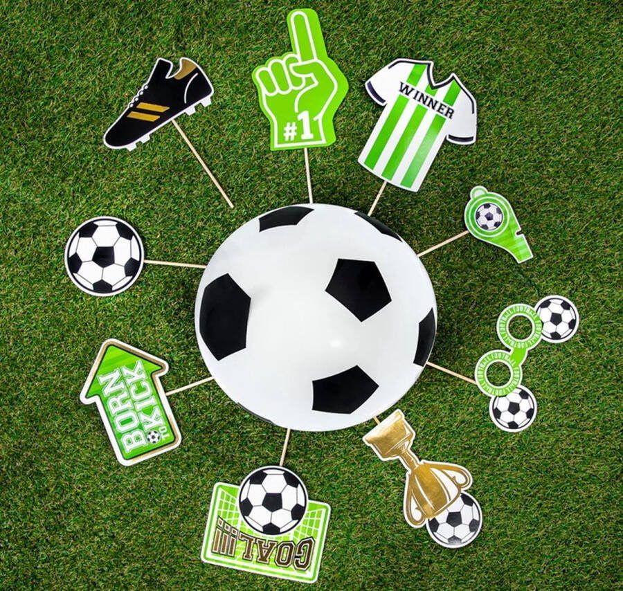 Partypal Voetbal foto props Tafeldecoraties 9 stuks