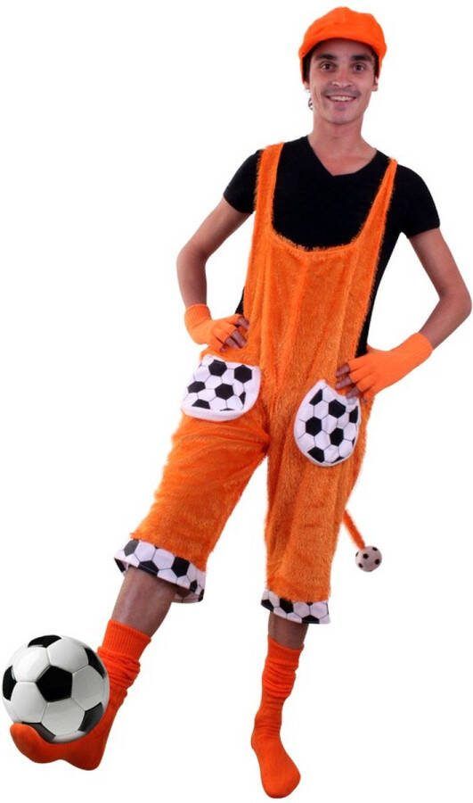 PartyXplosion Voetbal Kostuum Ludieke Holland Wk Voetbal Oranje Tuinbroek Kind Carnaval kostuum Verkleedkleding