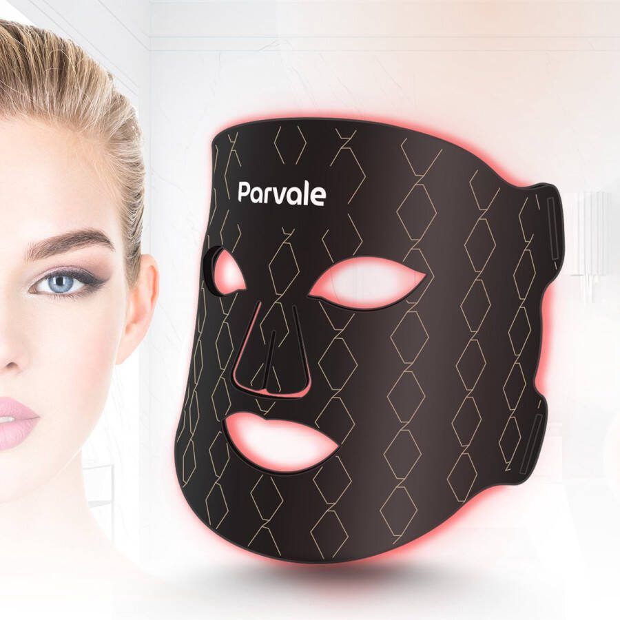 Parvale LED Gezichtsmasker Rood Licht Led Masker Infraroodtherapie Led Mask Led Masker Huidverzorging Huidverjongingsapparaat Acne Facelift Apparaat Red Light Therapy Skin Care Pigmentvlekken Verwijderen