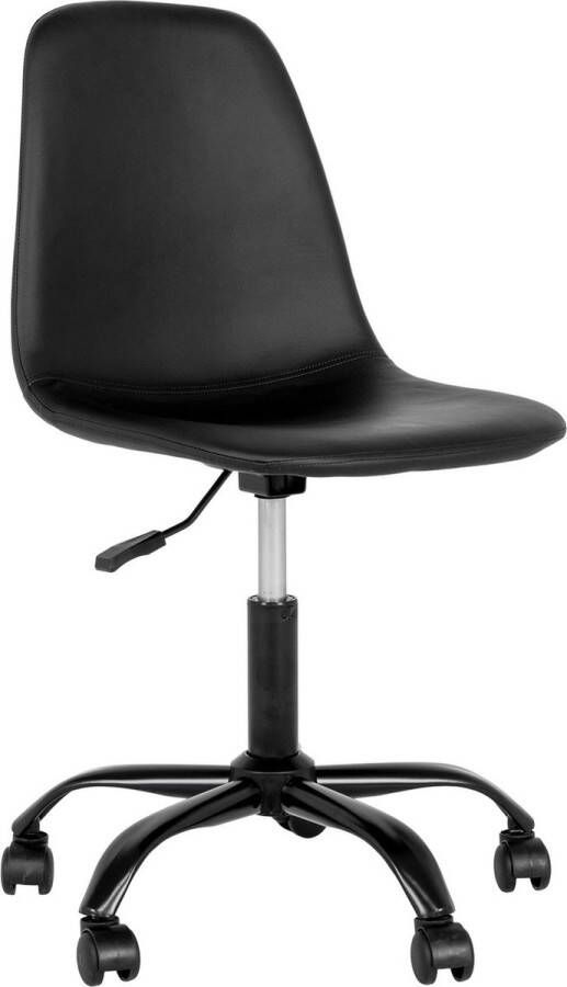 Parya HOME Bureaustoel Stockholm Bureaustoel met zwarte poten Zwart PU Leder