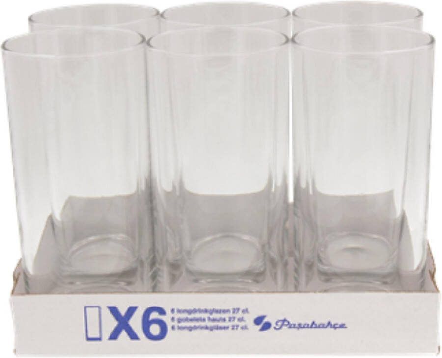 Pasabahce 6 Longdrinkglazen 27cl Drinkglas Glazen Waterglas Waterglazen Drinkglazen