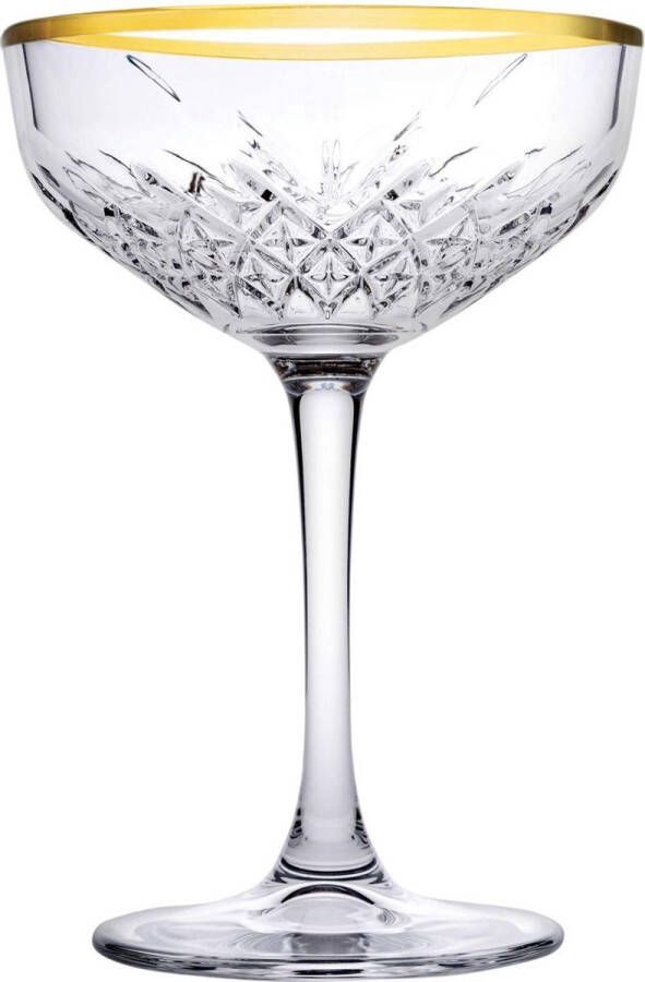 Pasabahce Champagnecoupe Timeless 27 cl Transparant Goud 4 stuk(s)